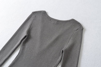 Color Block Boat Neck Long Sleeve T-Shirt | Tajstylo