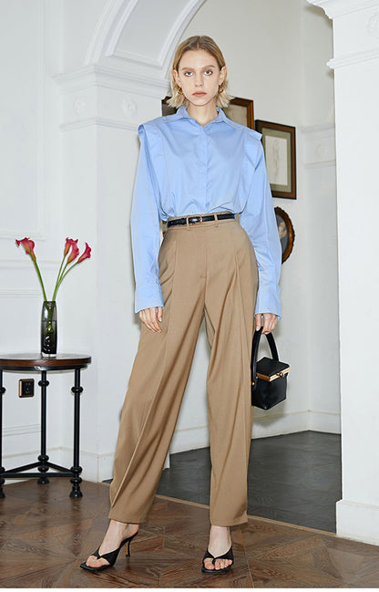 Elegant Long Sleeve Lapel Blouse | Tajstylo