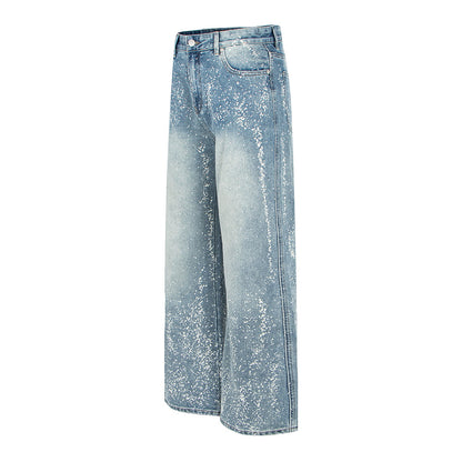 Starry Sky Painted Design Denim Pants | Tajstylo