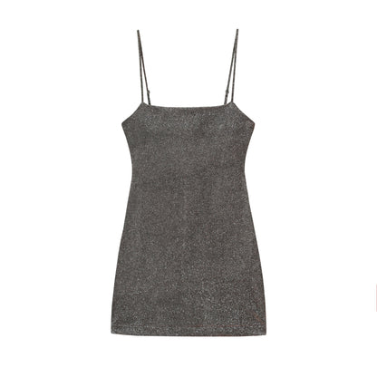 Shiny One-Shoulder Short Dress | Tajstylo