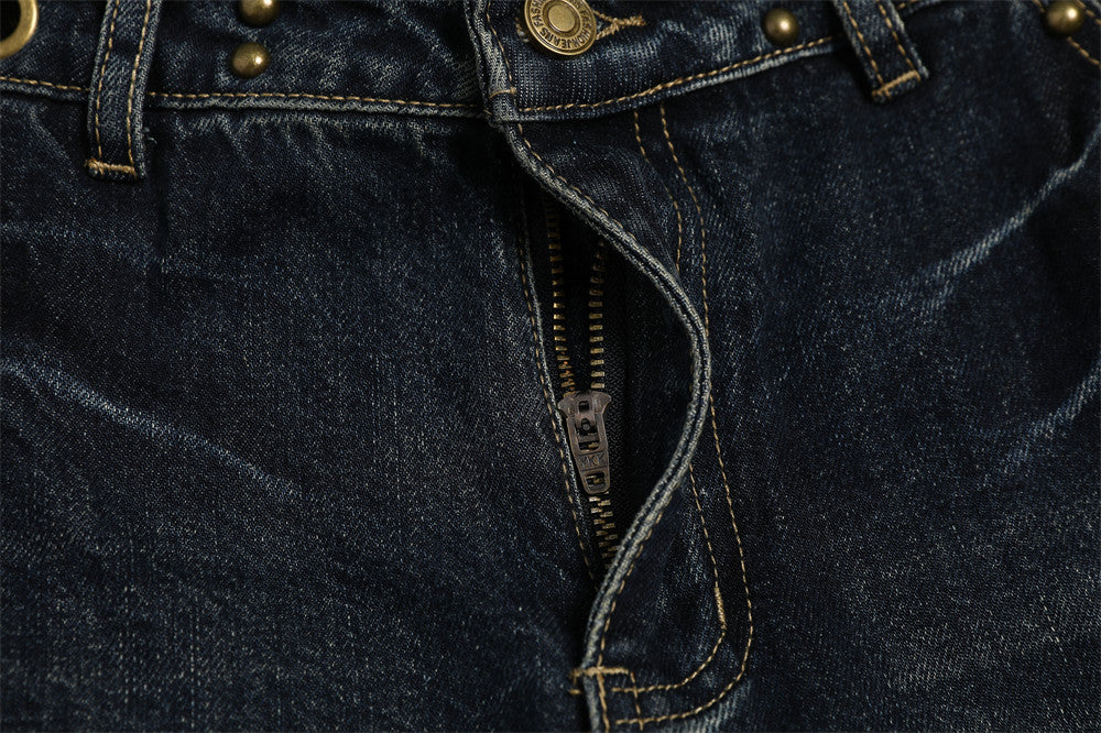 Black Denim Straight Leg Jeans | Tajstylo