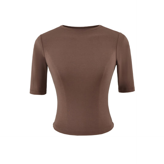 Slim Fit Round Neck Top | Tajstylo