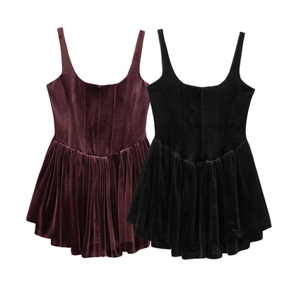 Velvet Corset Style Dress | Tajstylo