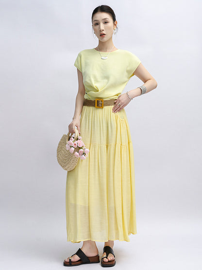 Belt Double Pocket Skirt | Tajstylo