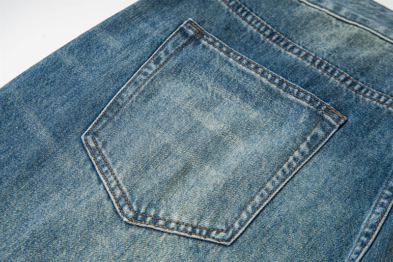 Edgy Square Stud Denim Pants | Tajstylo