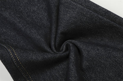 Splicing Denim Straight Leg Pants | Tajstylo
