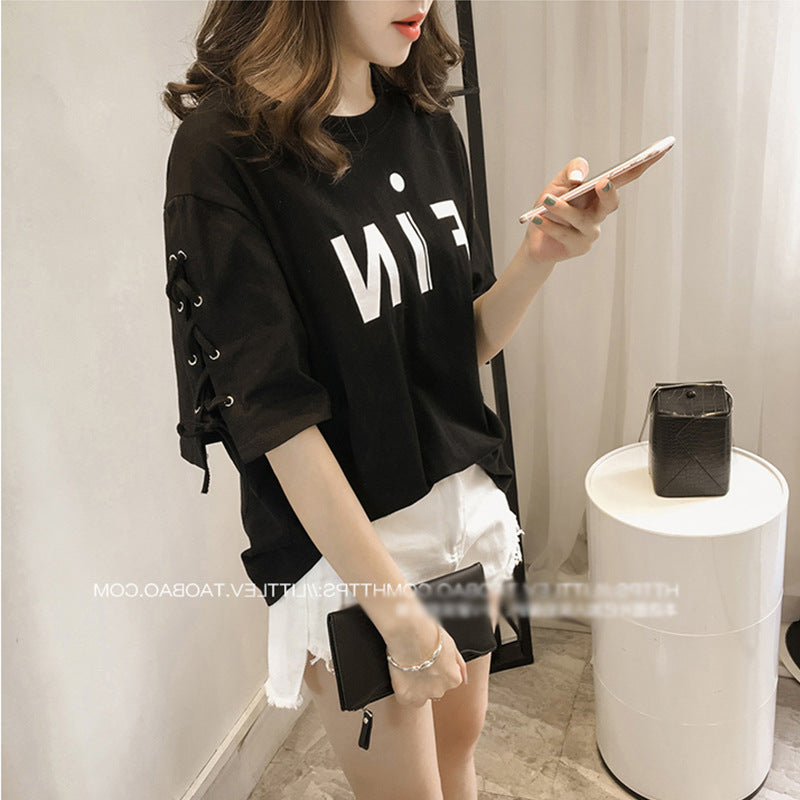 Letter Print Loose Fit T-Shirt | Tajstylo