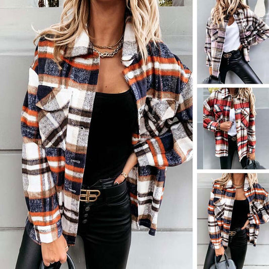 Long Plaid Jacket | Tajstylo