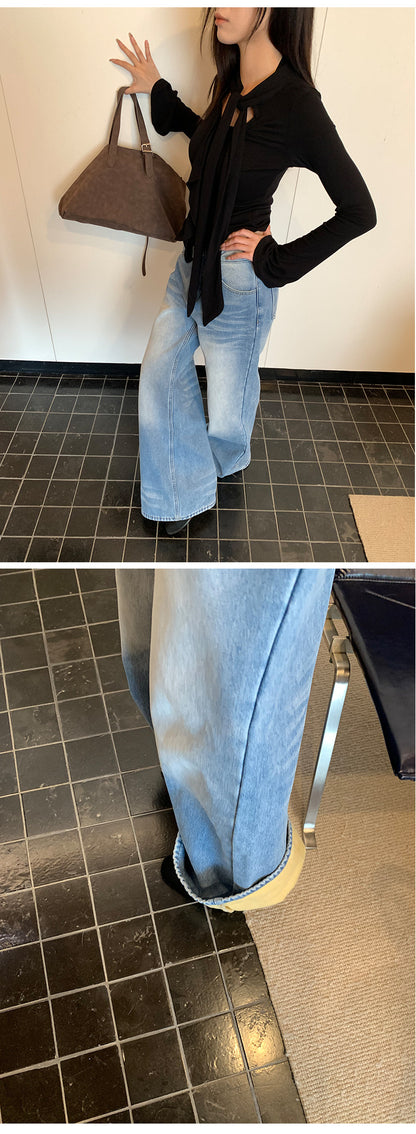 Fleece Lined Wide Leg Jeans | Tajstylo