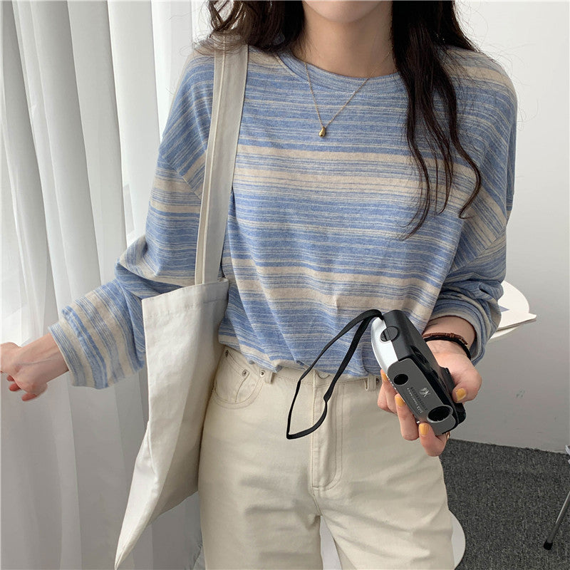 Casual Stripe Long Sleeve T-Shirt | Tajstylo