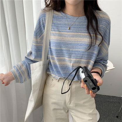 Casual Stripe Long Sleeve T-Shirt | Tajstylo