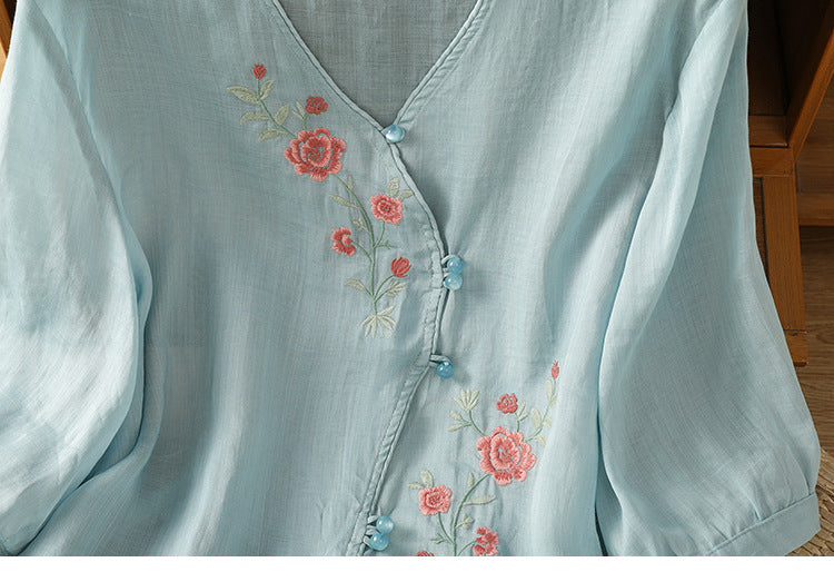 Embroidered Shirt Top for Women | Tajstylo