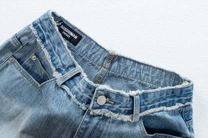 Distressed Loose Fit Straight Leg Jeans | Tajstylo