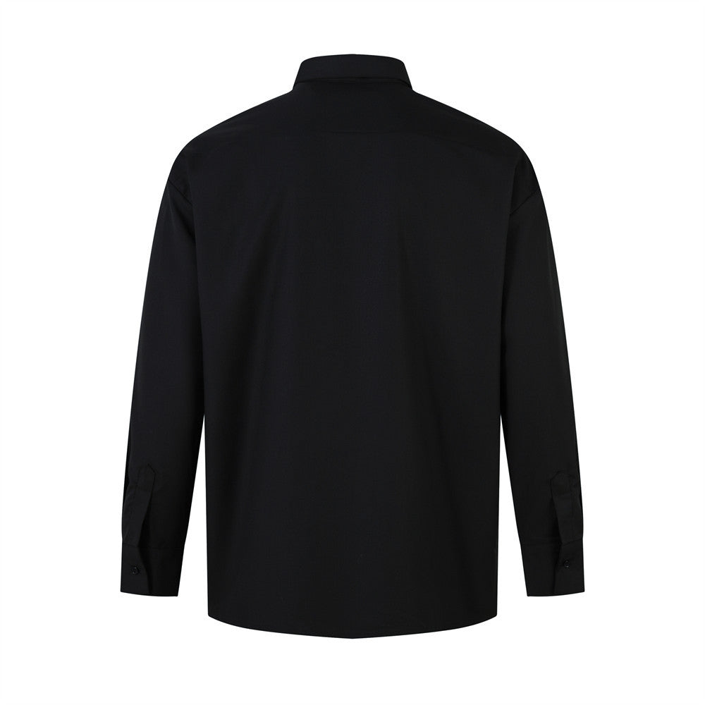 Loose Open Front Long Sleeve Shirt | Tajstylo