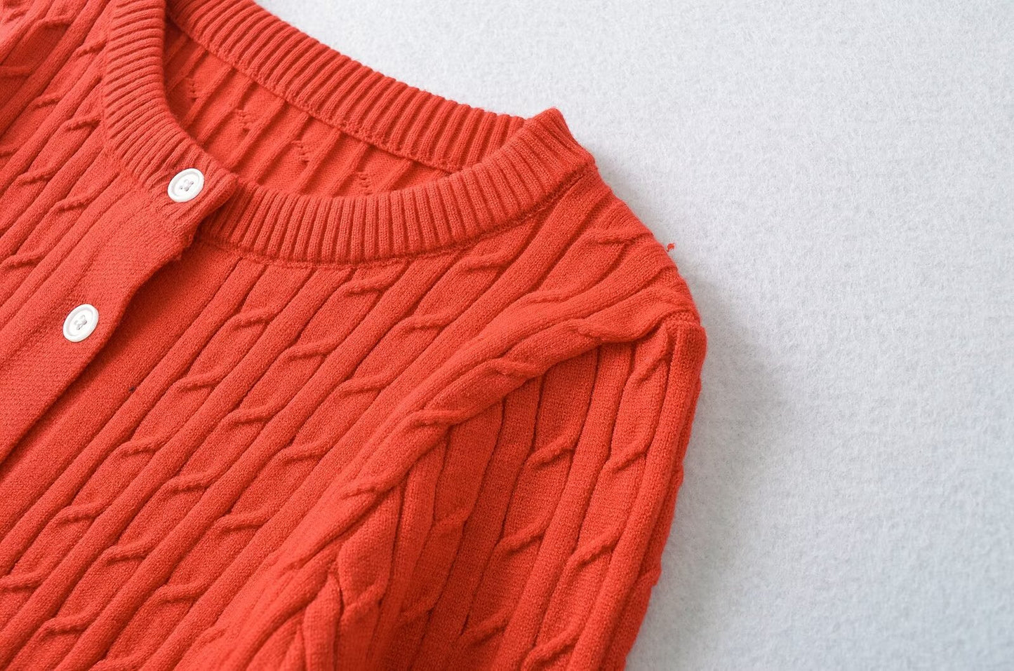 Round Neck Long Sleeve Cardigan Sweater | Tajstylo