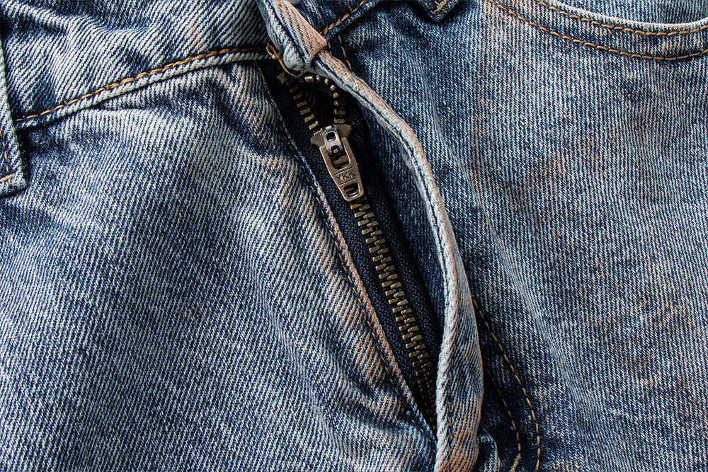 Oversized Straight Leg Washed Denim Pants | Tajstylo