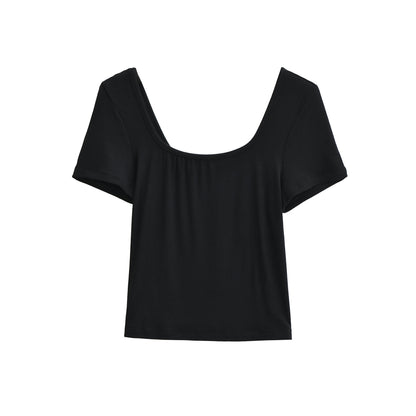 U-Neck Short Sleeve Top | Tajstylo