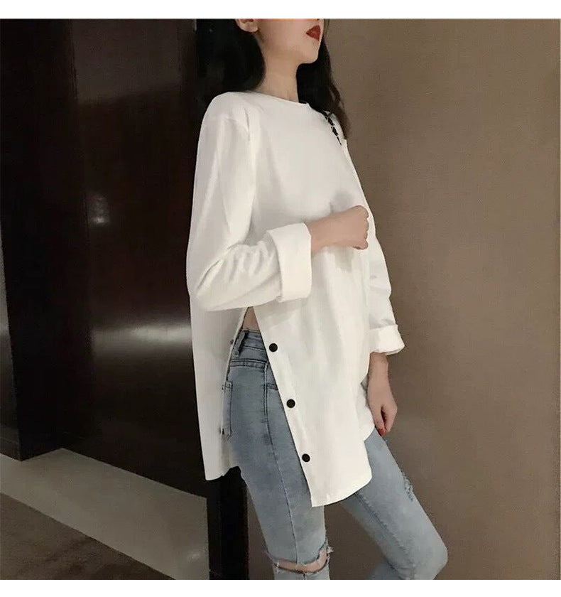 Plus Size Long Sleeve Midi Top | Tajstylo