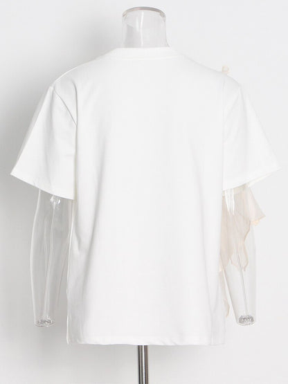 Patchwork Ruffle T-Shirt | Tajstylo