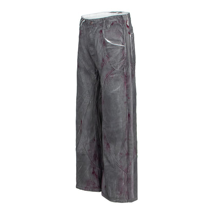 Woman wearing Distressed Dyed Wide Leg Jeans in a casual setting
