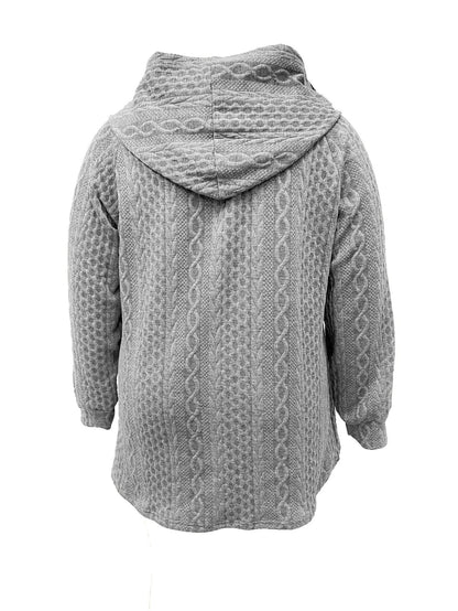 Solid Color Loose Zip Hoodie | Tajstylo