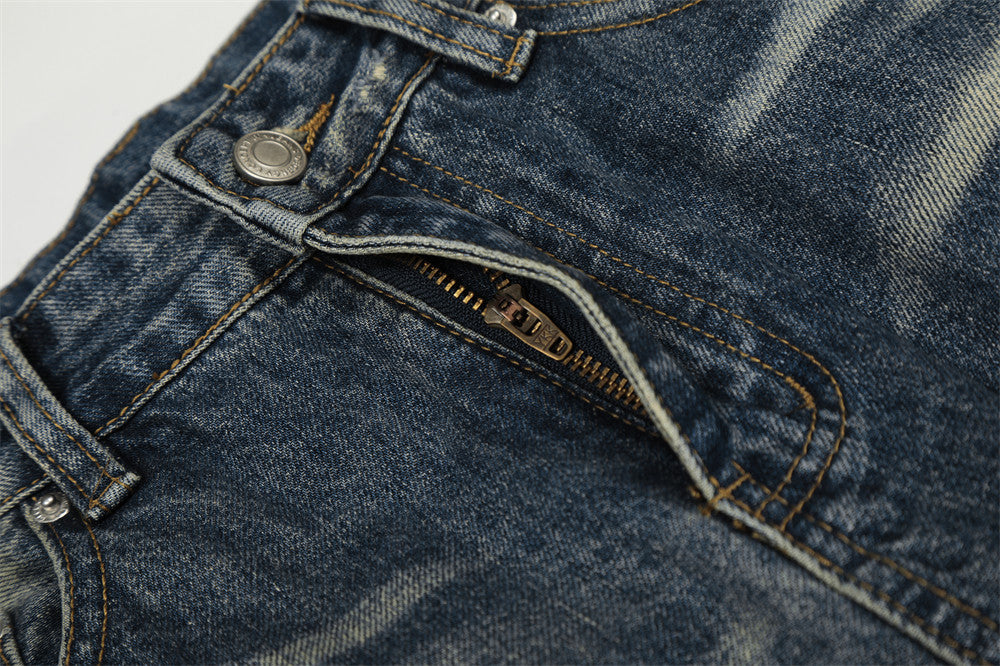 Casual Distressed Straight Leg Jeans | Tajstylo