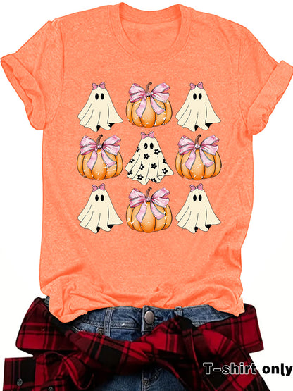 Funny Coquette Bow Pumpkin T-Shirt | Tajstylo