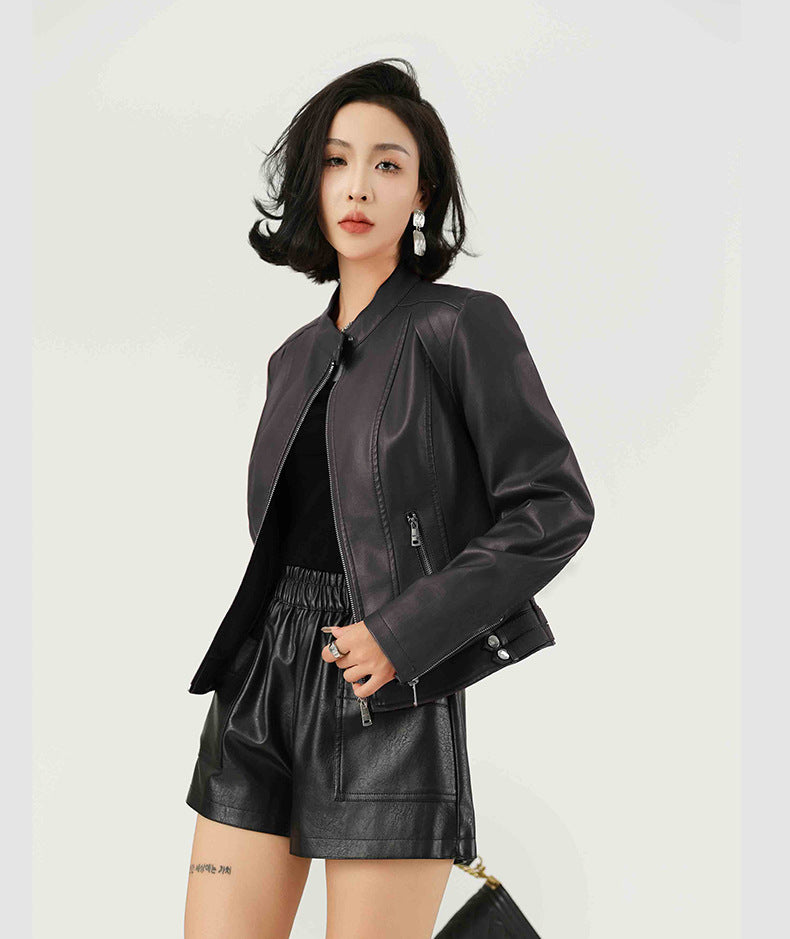 Standing Collar Short Jacket | Tajstylo