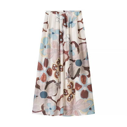 Retro Printed Long Sleeve Outfit | Tajstylo