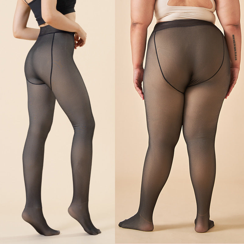 Woman wearing Transparent High Waist Leggings in a casual outdoor setting