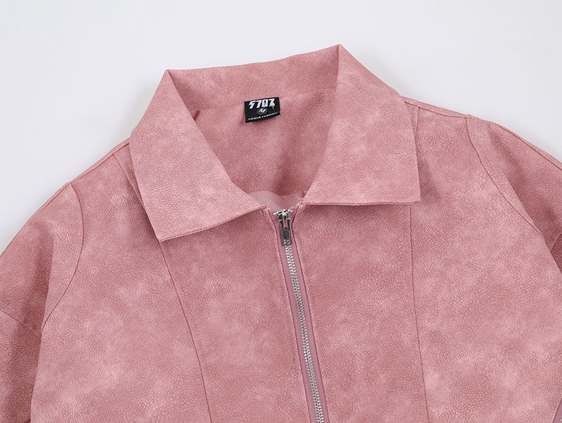 Suede Collar Jacket for Women | Tajstylo