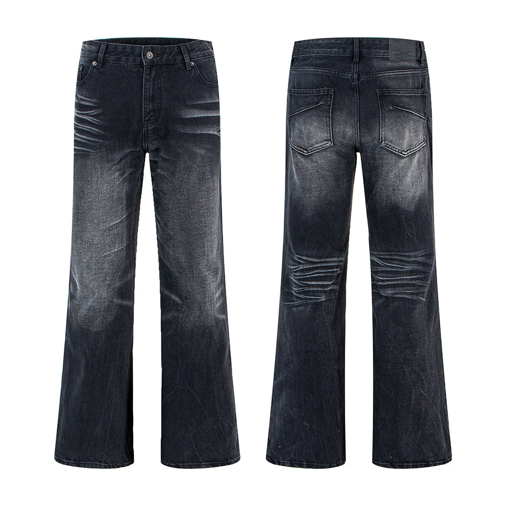 Distressed Cat Whisker Straight Leg Jeans | Tajstylo
