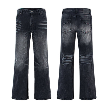 Distressed Cat Whisker Straight Leg Jeans | Tajstylo