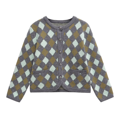 Diamond Jacquard Sweater | Tajstylo