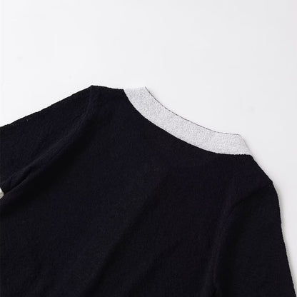 Tailored Contrasting Knitted Sweater | Tajstylo