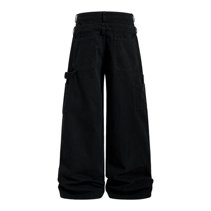 Fake Two Piece Spliced Denim Wide Leg Pants | Tajstylo