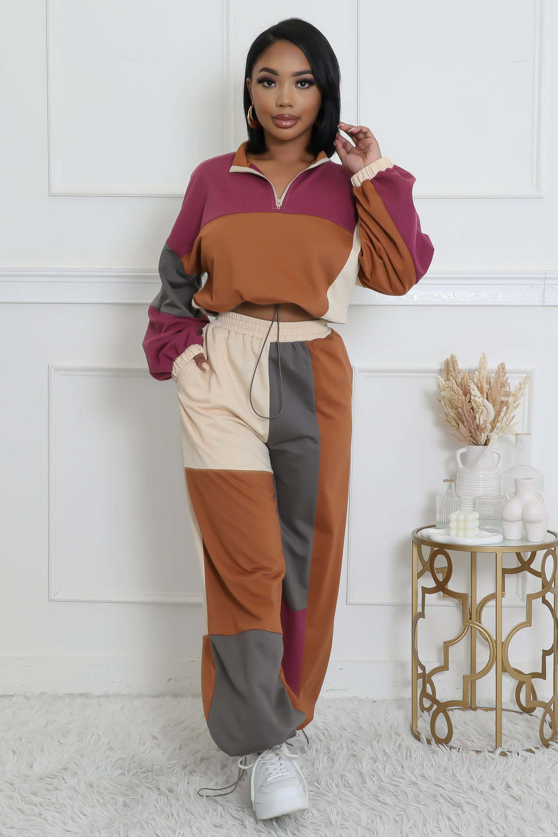 Sporty Woven Two-Piece Set | Tajstylo