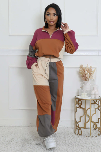 Sporty Woven Two-Piece Set | Tajstylo