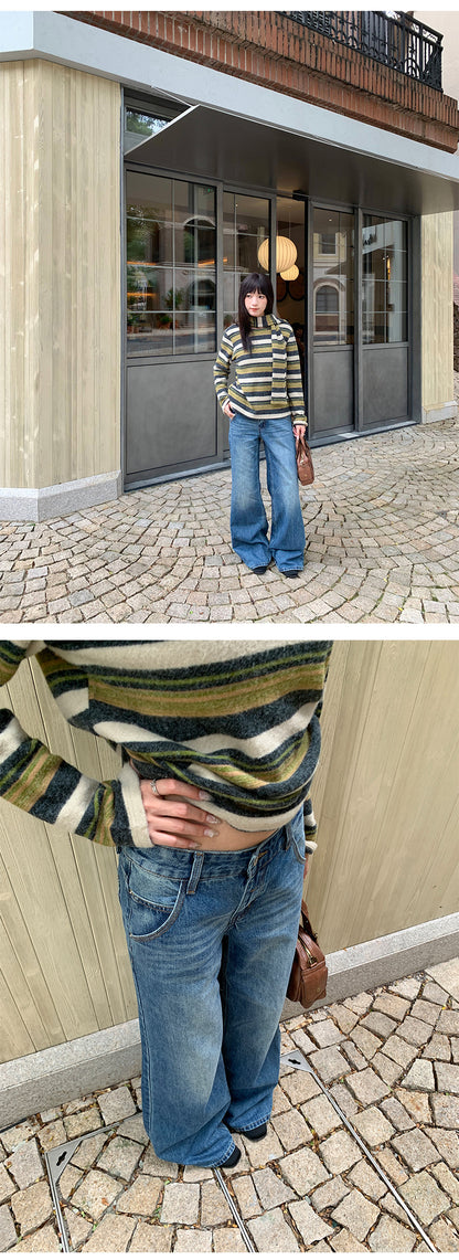 Loose Straight Leg Jeans with Unique Pockets | Tajstylo