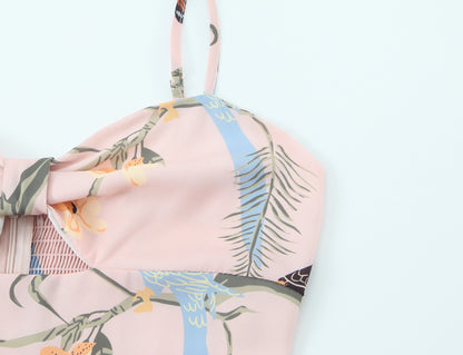 Floral Print Split Suspender Dress | Tajstylo