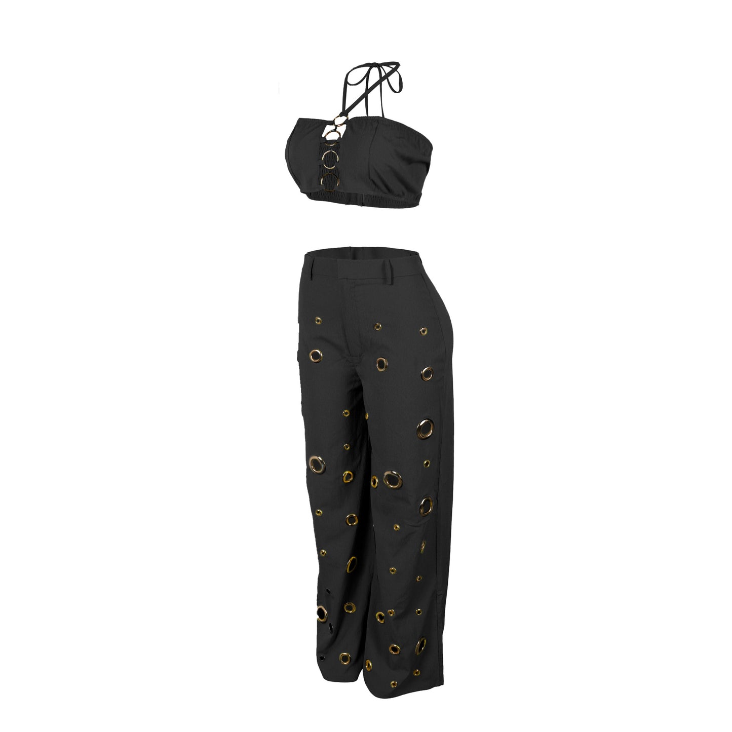Flattering Ripped Fitted Two-Piece Nightclub Outfit | Tajstylo