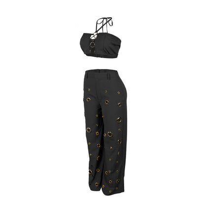 Flattering Ripped Fitted Two-Piece Nightclub Outfit | Tajstylo