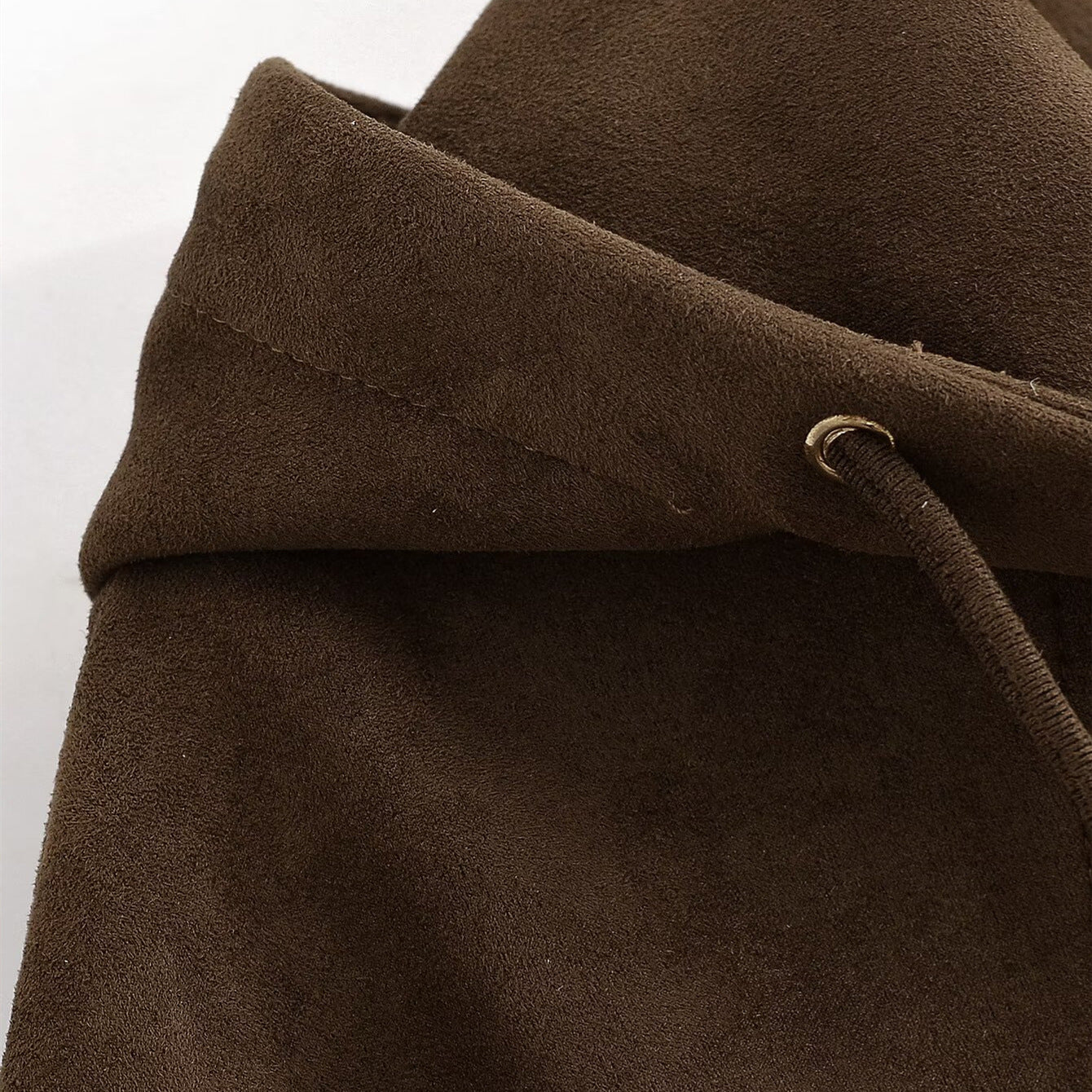 Hooded Suede Look Jacket | Tajstylo