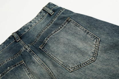 Loose Fit Distressed Blue Denim Jeans | Tajstylo