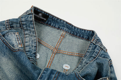 Distressed Blue Denim Jeans | Tajstylo