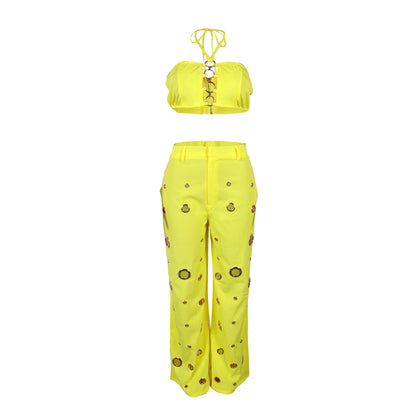 Flattering Ripped Fitted Two-Piece Nightclub Outfit | Tajstylo