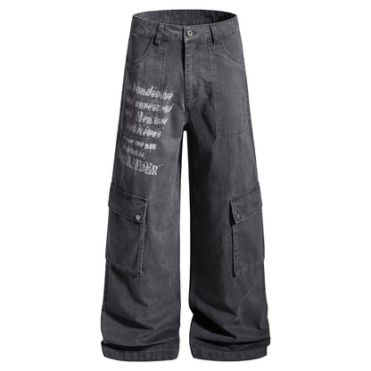 Loose Fit Straight Leg Multi Pocket Jeans | Tajstylo