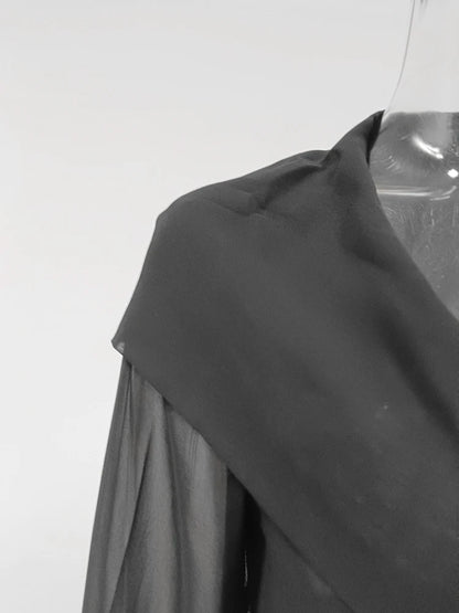 Solid Sheer Mesh Slimming Hooded Shirt | Tajstylo