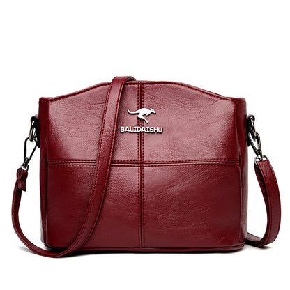 Women's Urban Minimalist PU Leather Splicing Small Square Crossbody Shoulder Bag – Front View | TajStylo