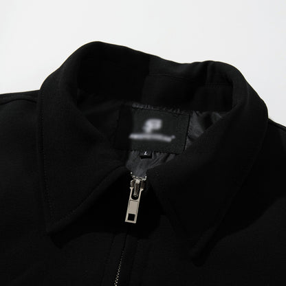 Woman wearing Women's Zip-Up Loose Fit Workwear Jacket in a stylish urban setting